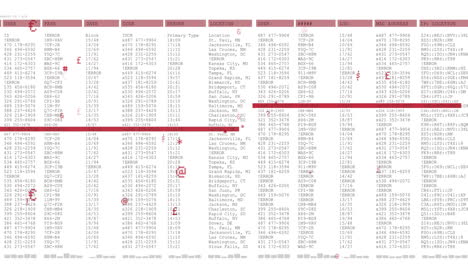 Animation of data processing on white background