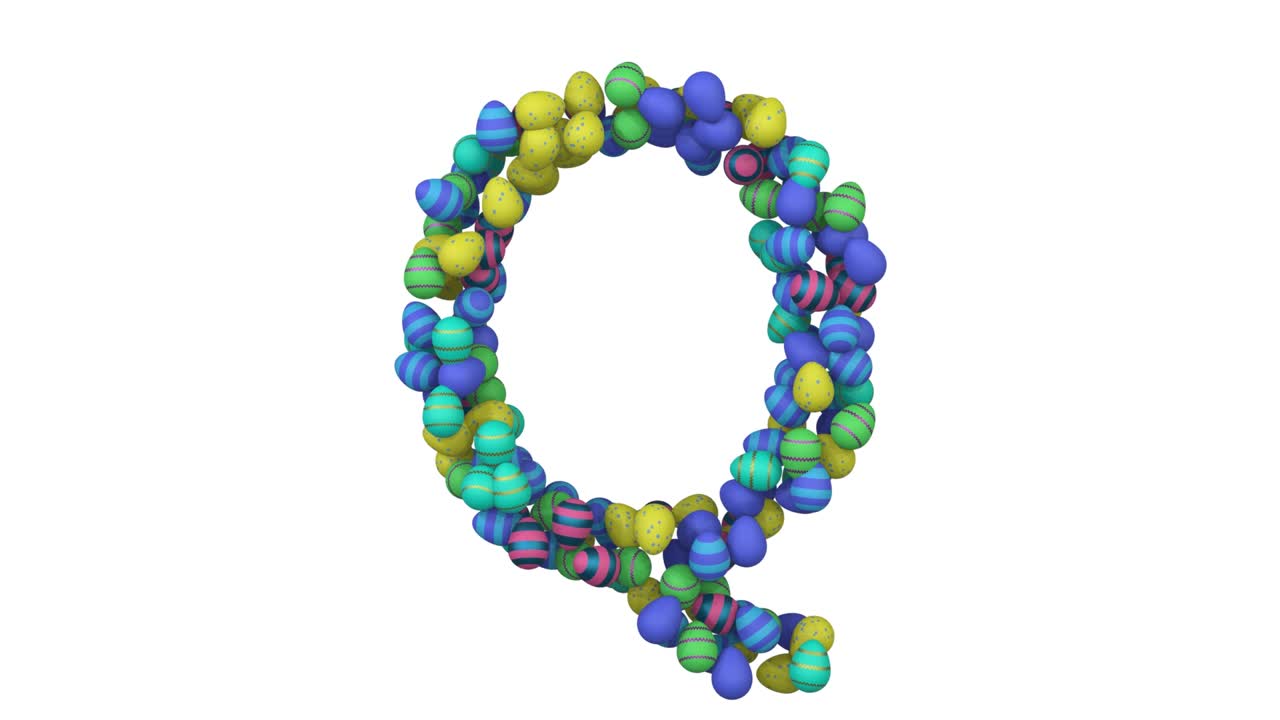 letra de fuente con tema de huevo de pascua q