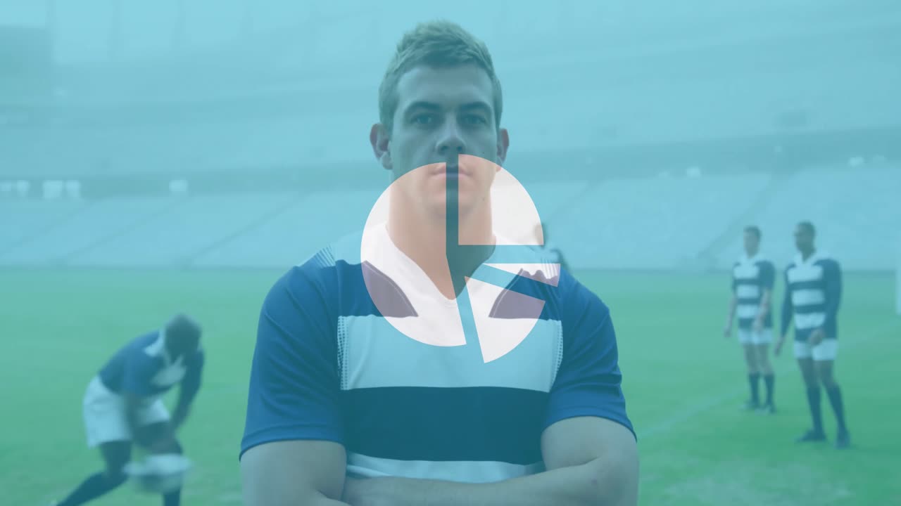 럭비 선수들에 대한 통계의 애니메이션