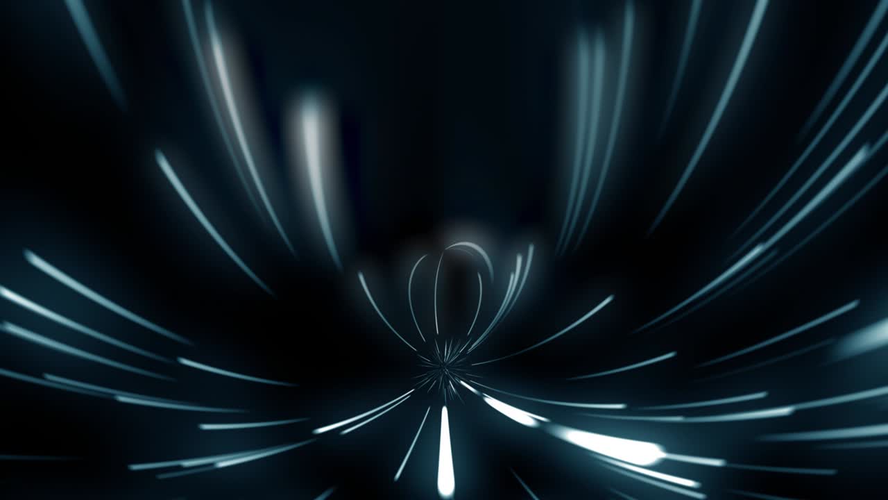 Looped animation. Radial line of randomly moving from the center of the spiral tunnel