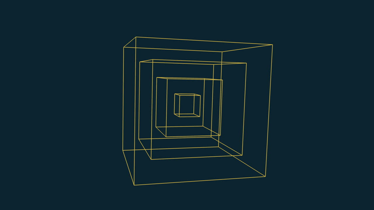 노란색 선 3d 큐브 디자인, 목적이 알려지지 않았습니다.