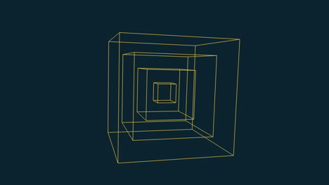 yellow line 3d cube design with unknown purpose