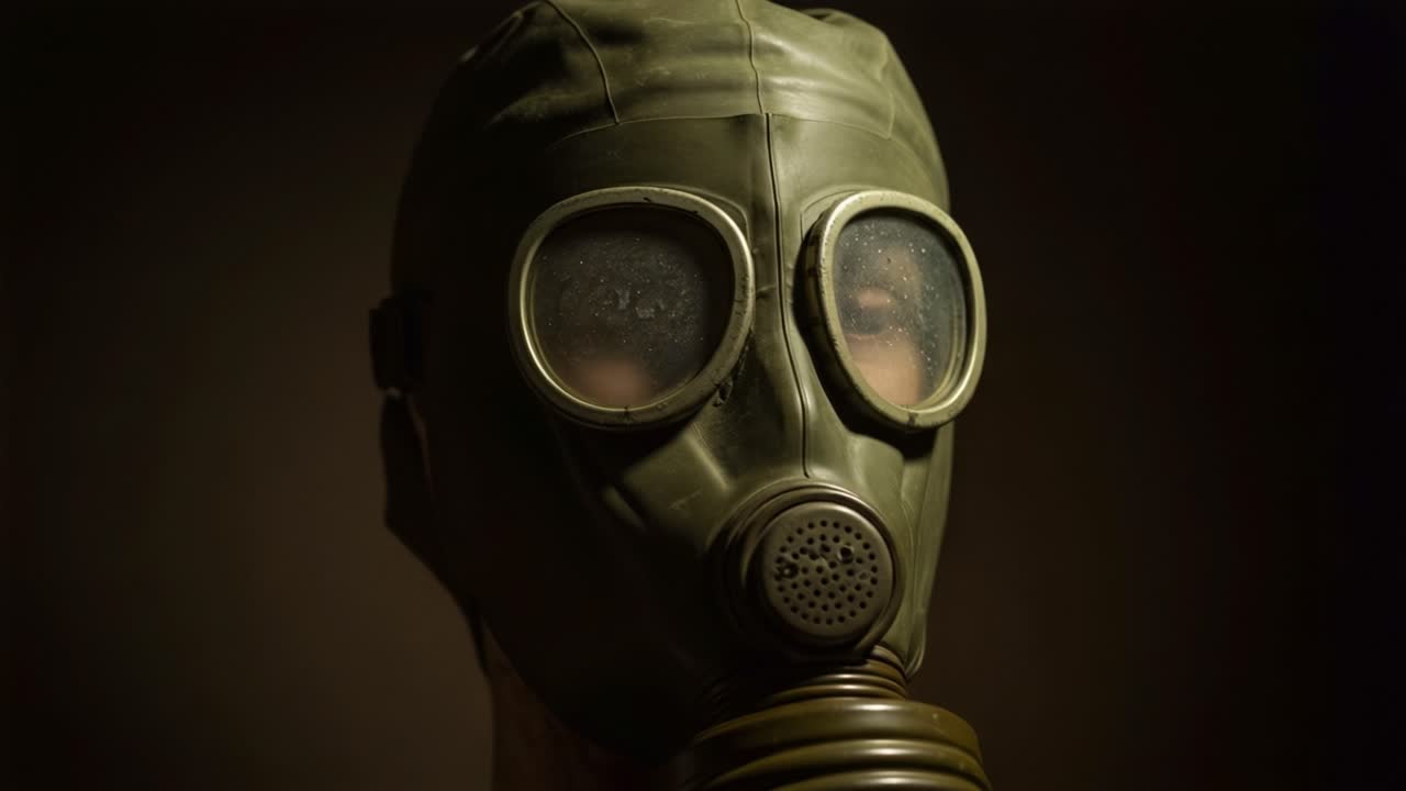 A Close-Up Look at a Vintage Gas Mask Capturing the Intricacies of Survival Gear Amidst a Dark Background, Highlighting the Importance of Safety in Challenging Environments