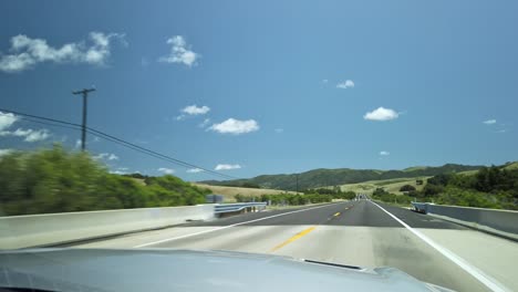 driving through beautiful scenery on a sunny day in california, usa