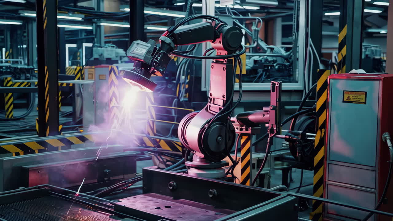 robot industriale in azione