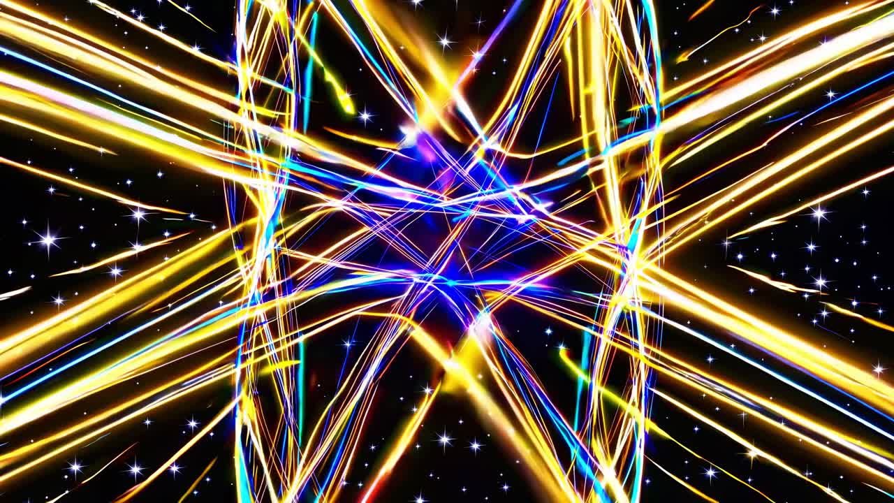 우주에서의 추상적인 빛의 흔적