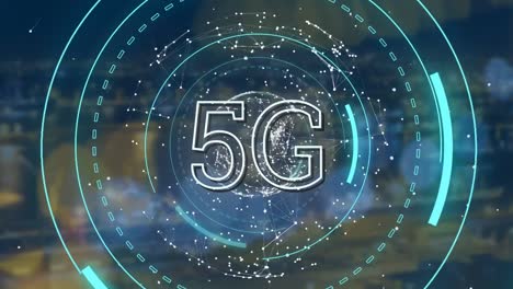 5-G-Werden-Auf-Einem-Rotierenden-Globus-Angezeigt