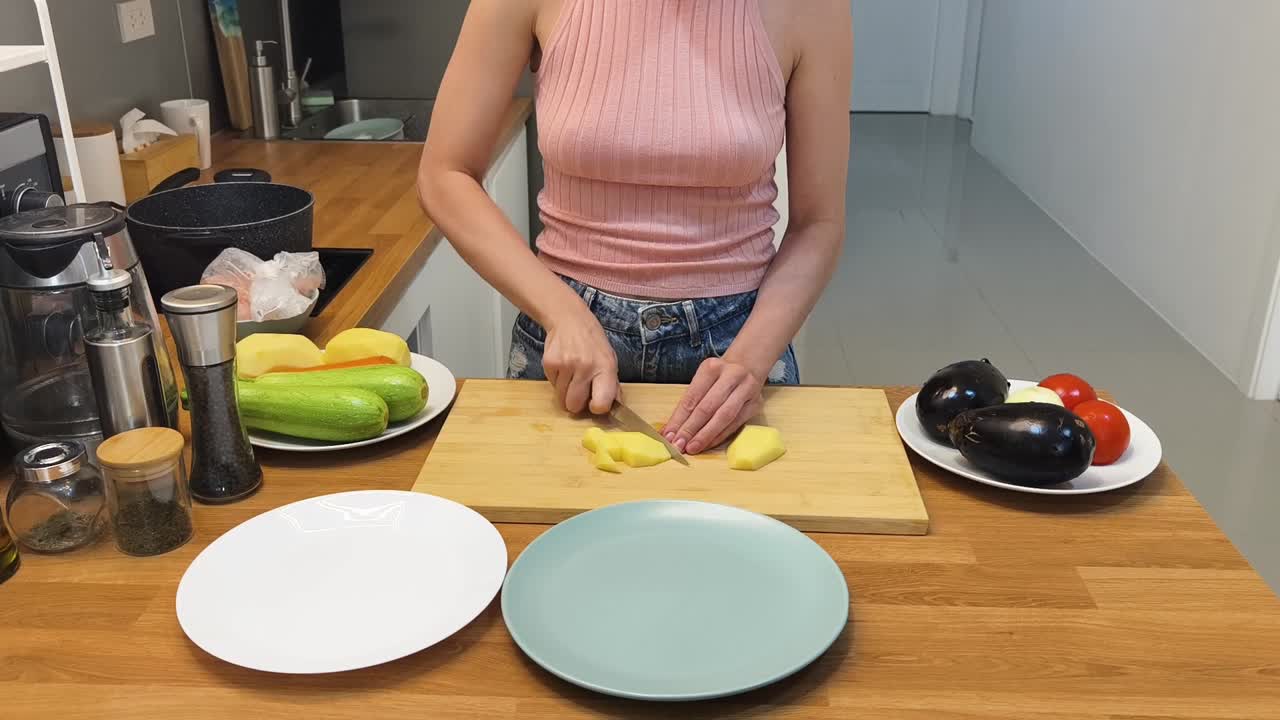 Preparing vegetables in the kitchen