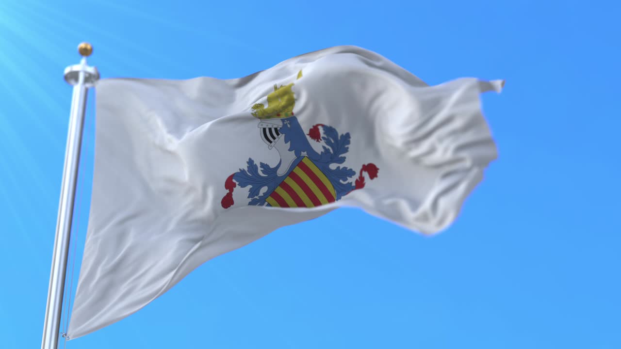 bandera de la provincia española de valencia en la comunidad valenciana, españa - bucle