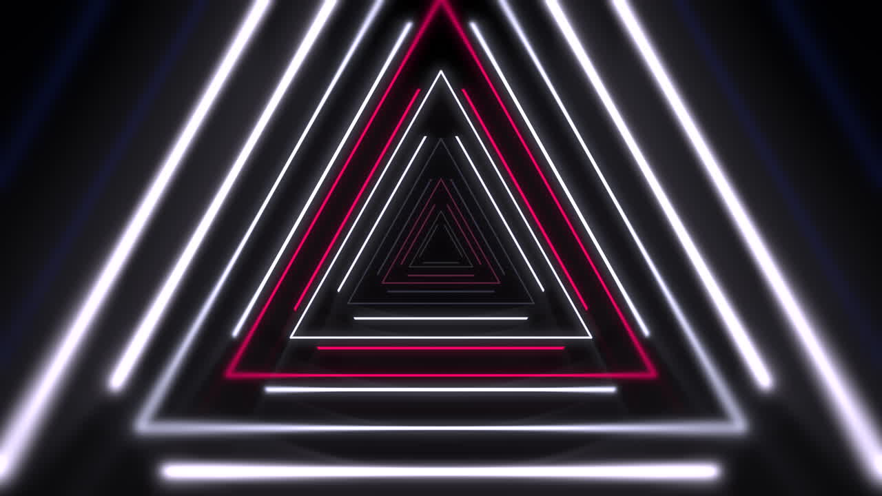 movimiento colorido láser neón triángulos