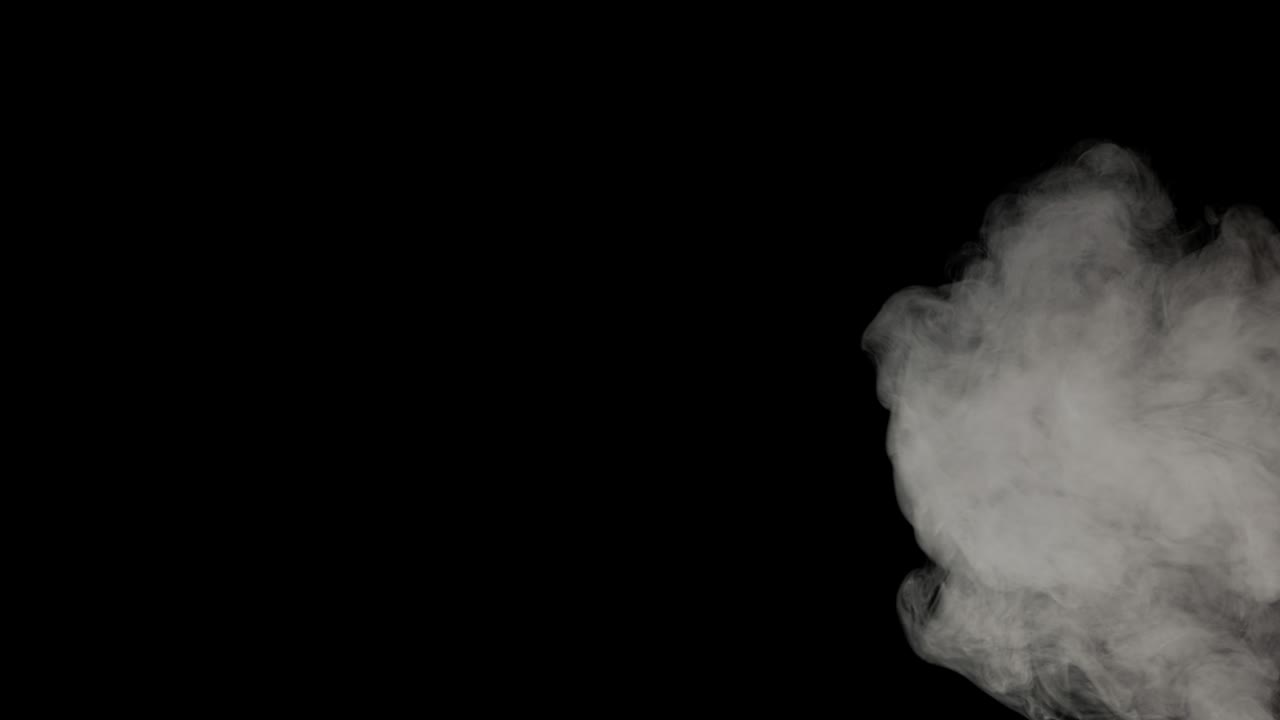 연기가 검은 배경에 흰색