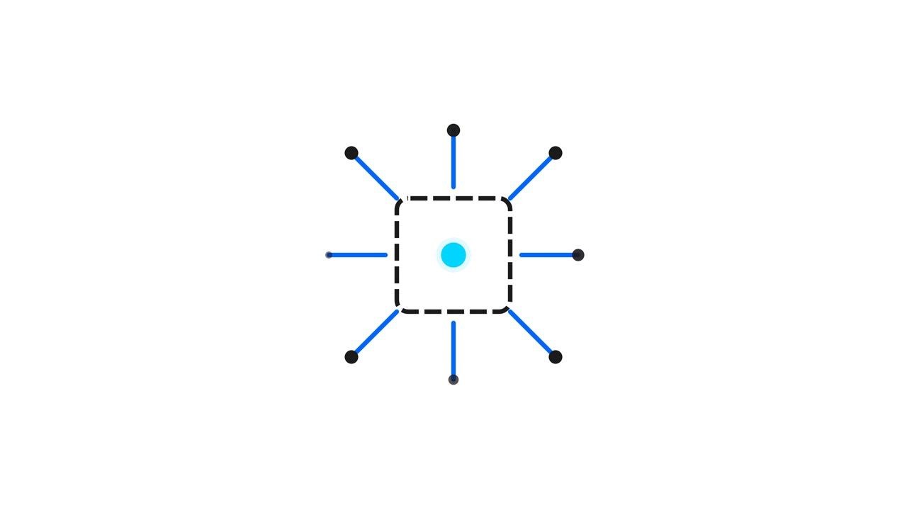 Animated Digital Node Expanding from Central Point