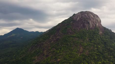 mountain landscape with mountain peaks covered with forest.