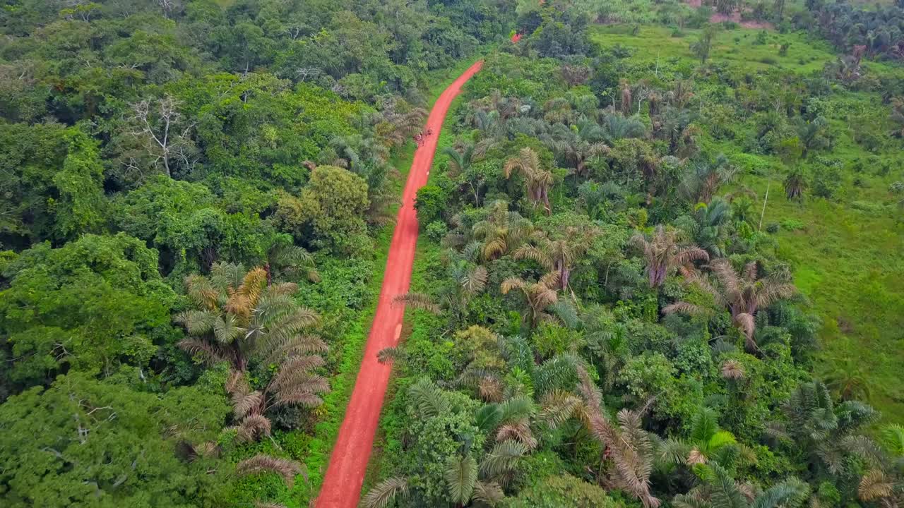 Drone Shot Of Dirt Road In Mukono, Uganda