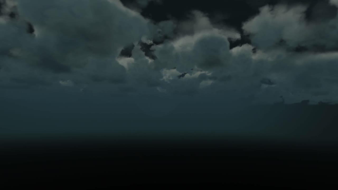 animación de nubes que se mueven en el cielo por la noche