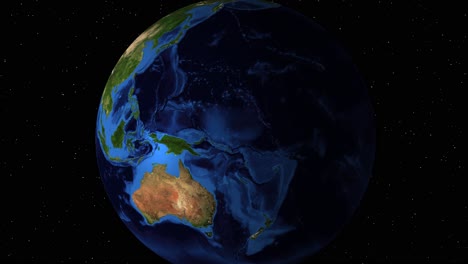 sequential zoom-in on earth towards indonesia