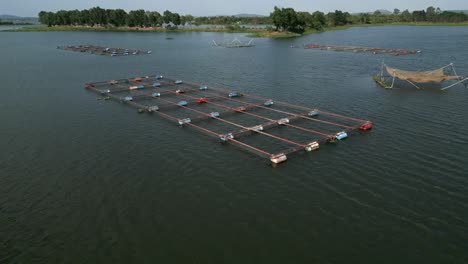 fish farming in a lake