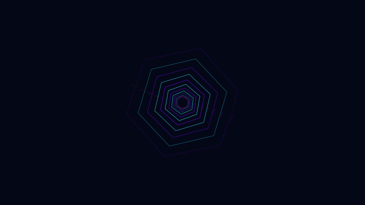 Abstract Neon Hexagon Geometric Motion Graphic