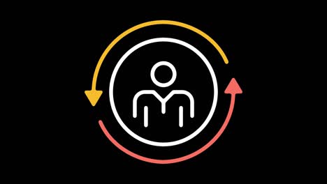 la tasa de rotación de empleados animación del icono de la línea con alfa