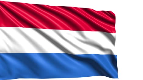 flag of netherlands with fabric structure in the wind (alpha channel, loopable)