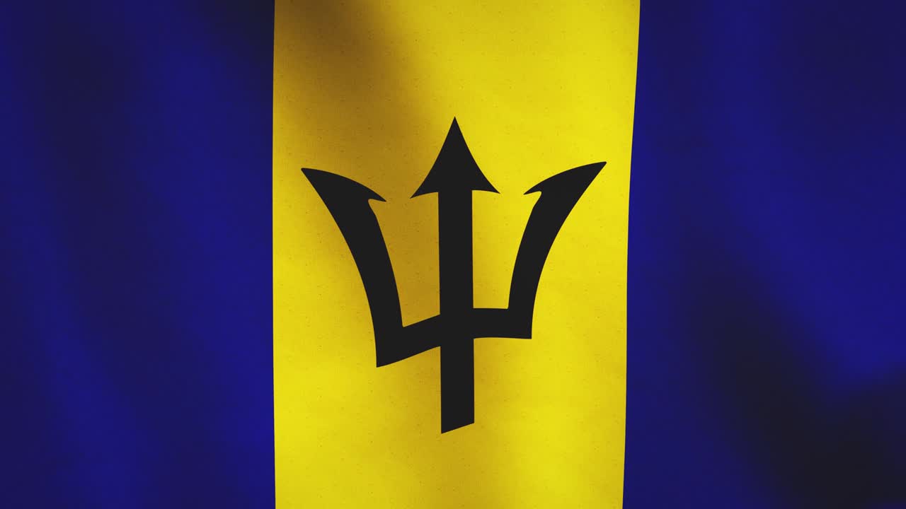 la bandera de barbados ondeando imágenes de fondo fluyendo - video en bucle animación sin fisuras