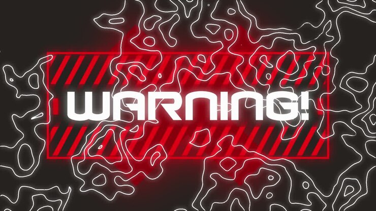Animation of covid 19 warning text over black background