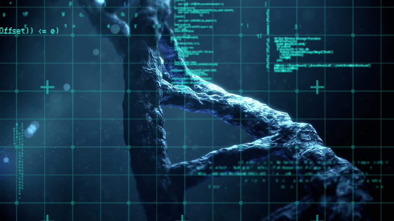 Animation of dna strand spinning and medical data processing