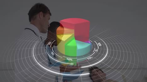 animation of data processing over doctors and patient