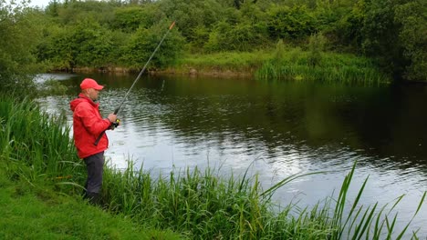 Fisherman-on-the-bank-of-the-river-with-fishing-rod-in-the-hands