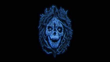 halloween blue skeleton ghost loop in 3840 on 2160 high resolution