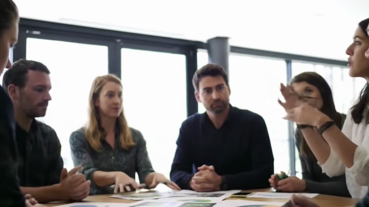 Equipe de negócios colaborando em projeto criativo em escritório moderno