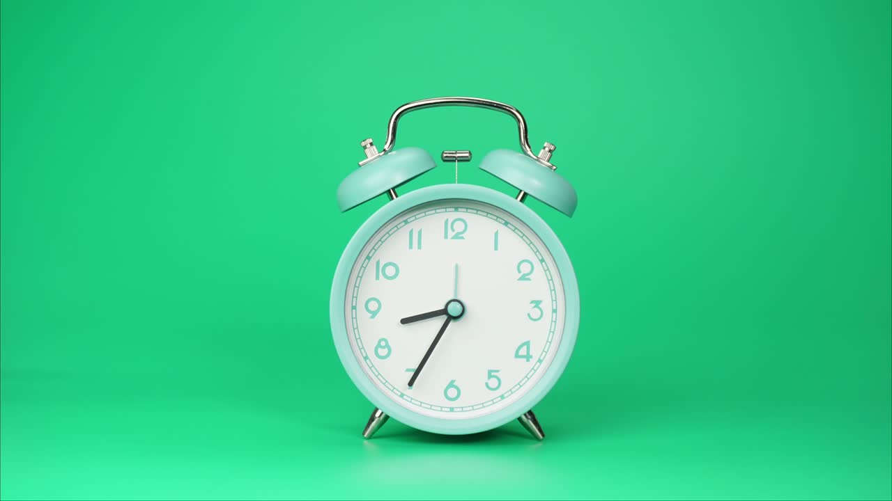 시간 지연, 파란 알람 시계는 시간의 흐름을 보여줍니다.