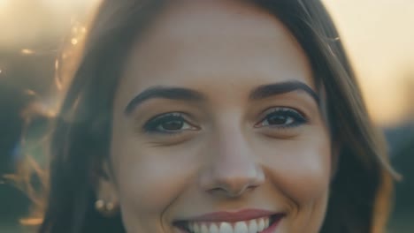 retrato en primer plano de una hermosa mujer sonriendo