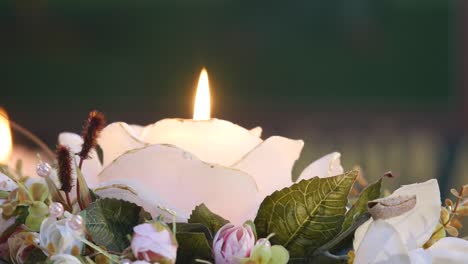 candle with flowers. wedding traditions