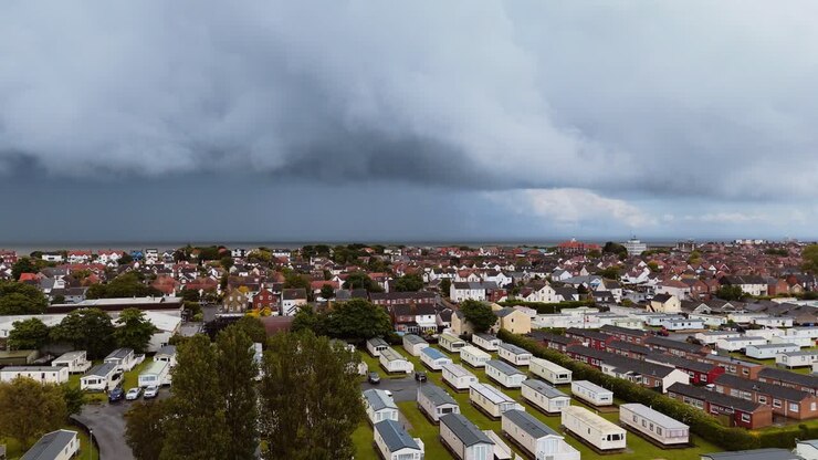 Looming storm over the seaside town of Skegness
