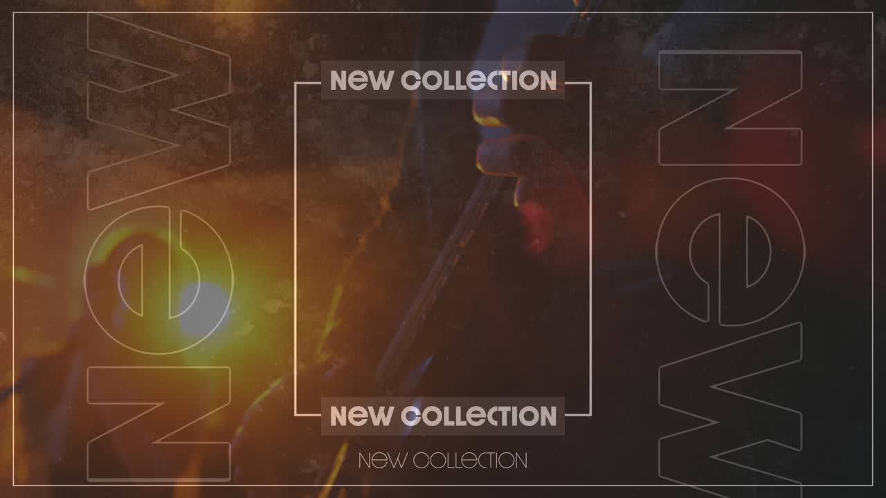 animación del texto de la nueva colección sobre un hombre tocando la guitarra