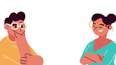 animación de personajes de la pareja feliz