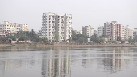cityscape with river reflection