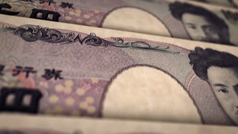 japanese yen money banknote surface loop animation