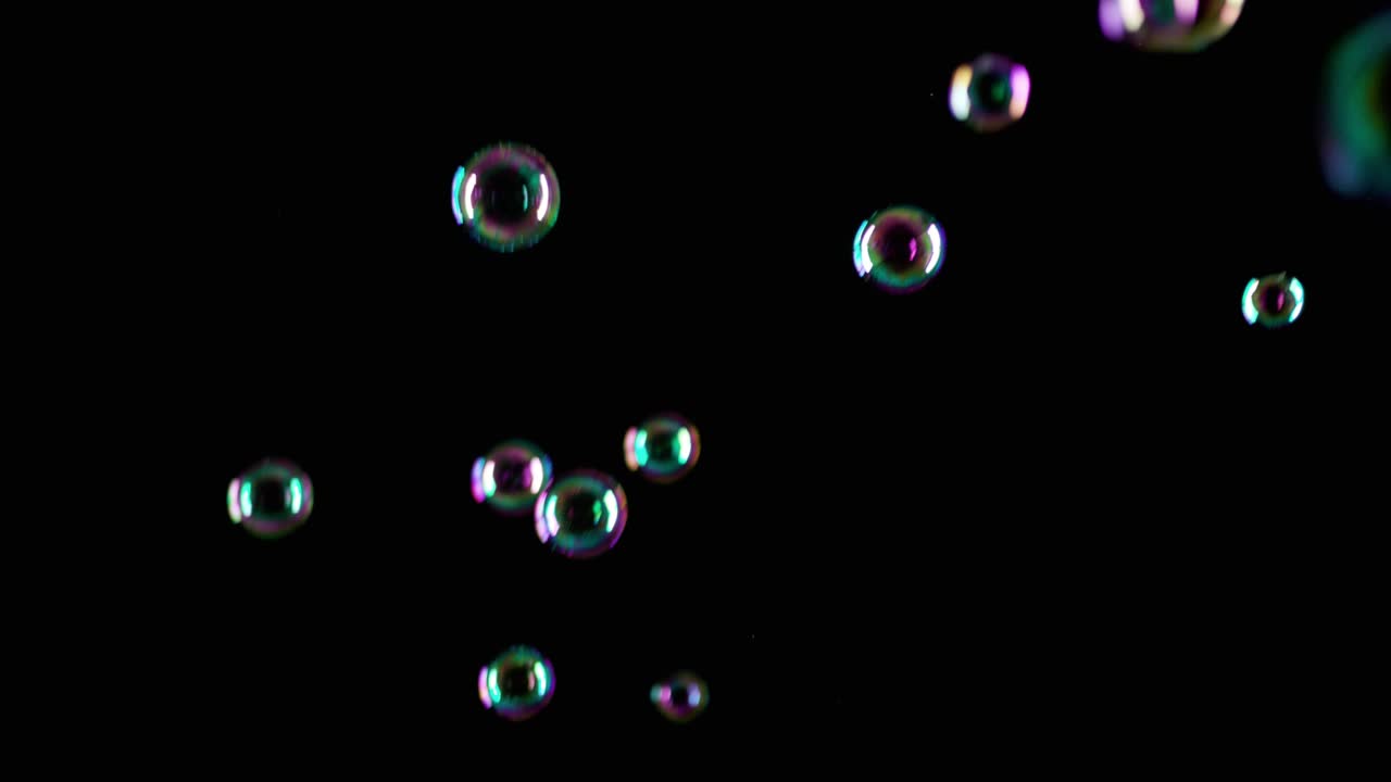 Soap Bubbles on Black Background