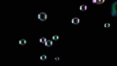 soap bubbles on black background