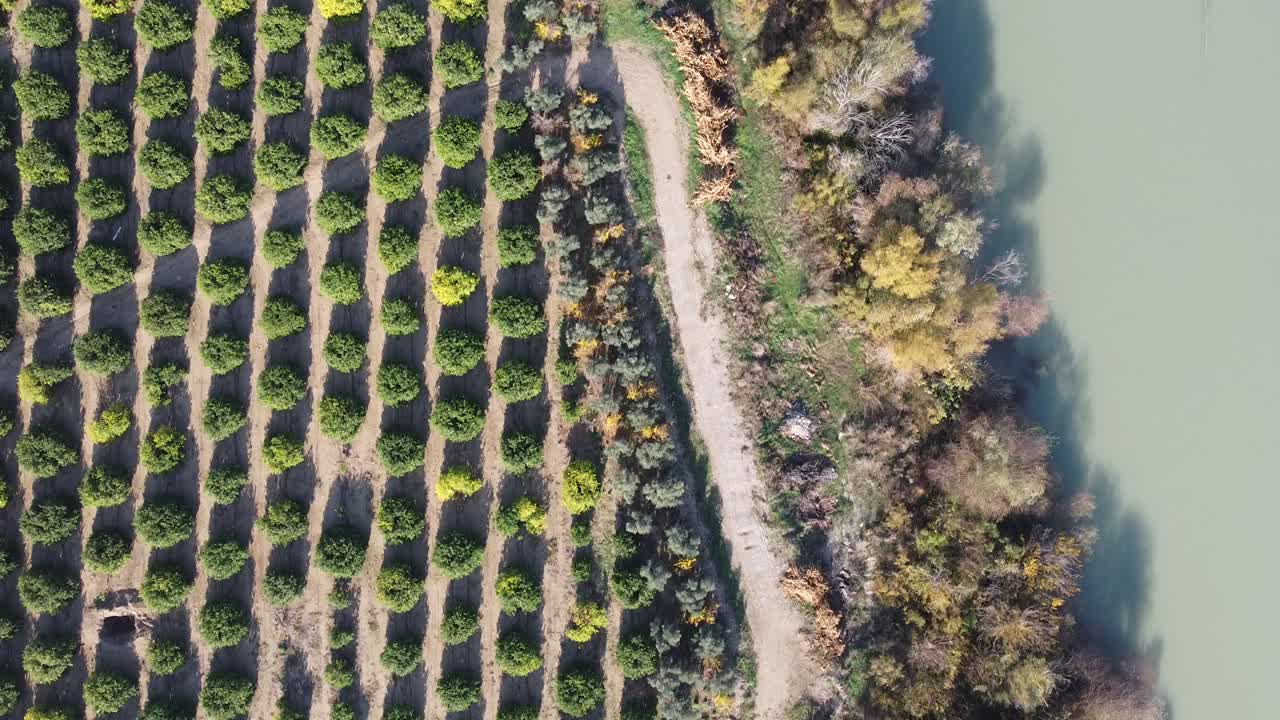 dron aéreo regular de río gris