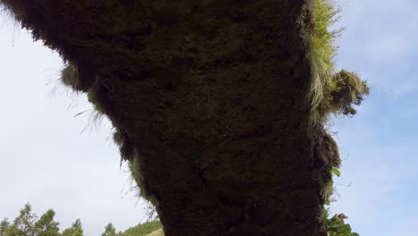 walking under the aqueduto do carvão on san miguel island, azores, portugal