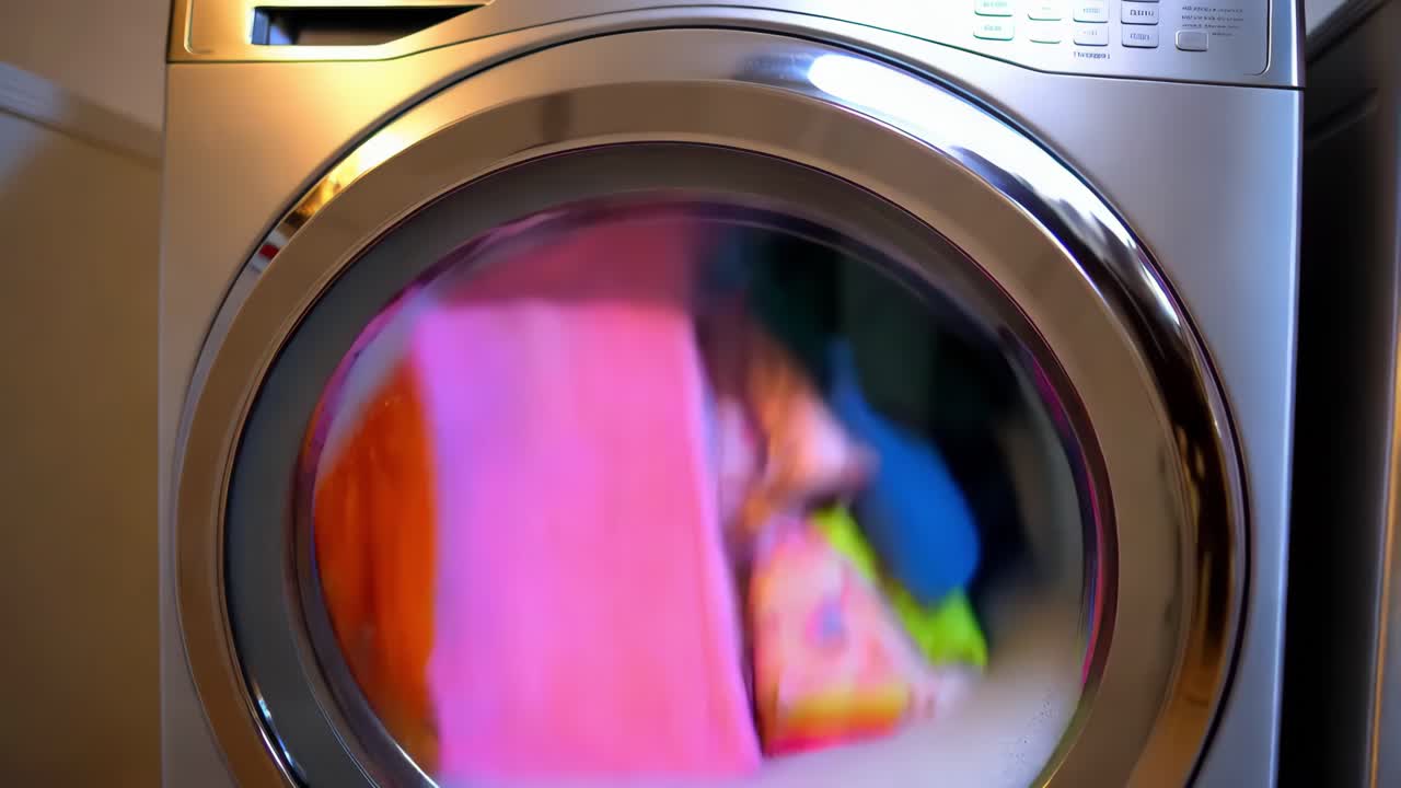 Washing Machine with Colorful Clothes
