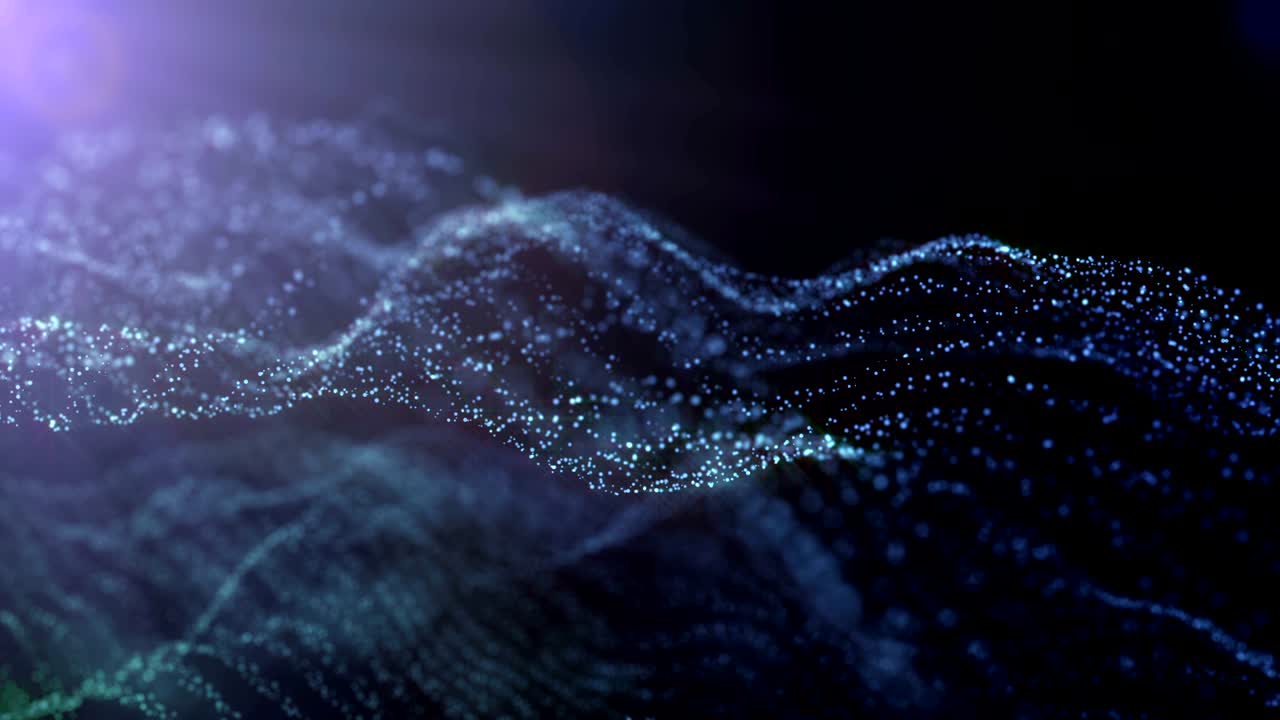 Neural network of glowing dots. Seamless loop animation 3D render ...
