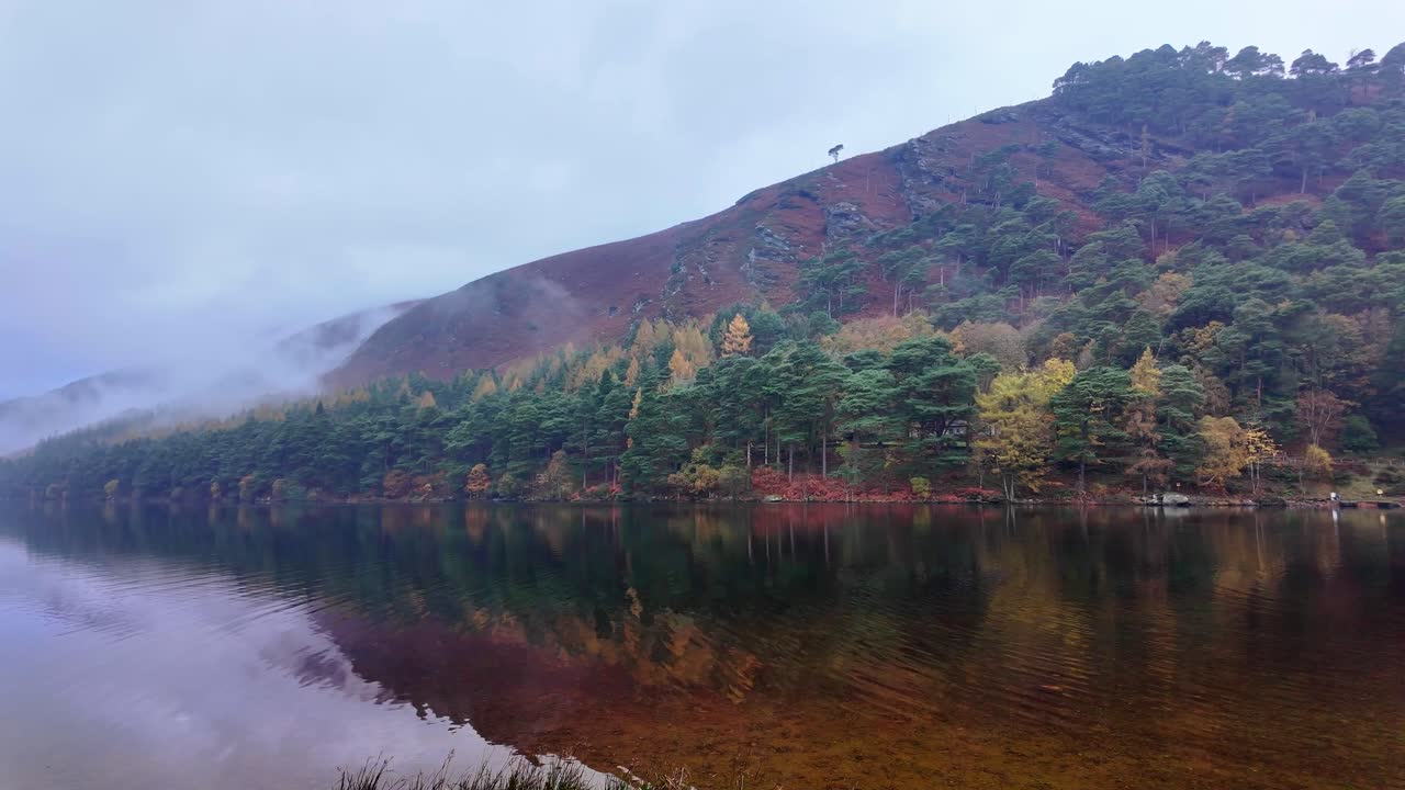 평온한 호수 의 겨울 풍경, 글렌달로, 위클로, 아일랜드, 서사시적인 장소