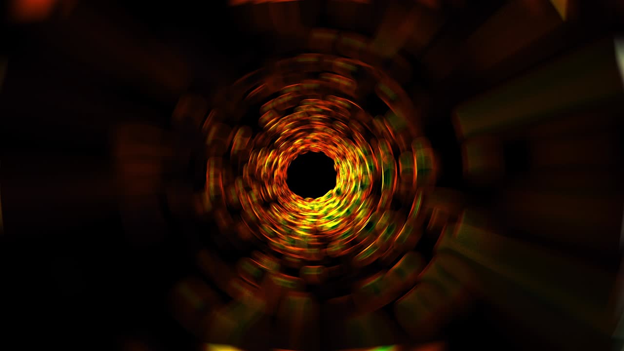 túnel con manchas luminosas borrosas, generado por computadora.