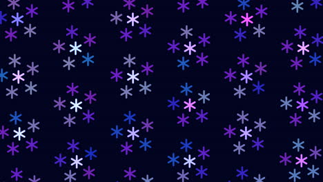 Elegante-Diseño-De-Copo-De-Nieve-Negro-Y-Morado,-Simetría,-Complejidad-E-Impacto-Visual