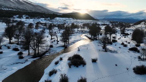 Snow-Covered-Forest-At-Ushuaia-In-Tierra-Del-Fuego-Argentina