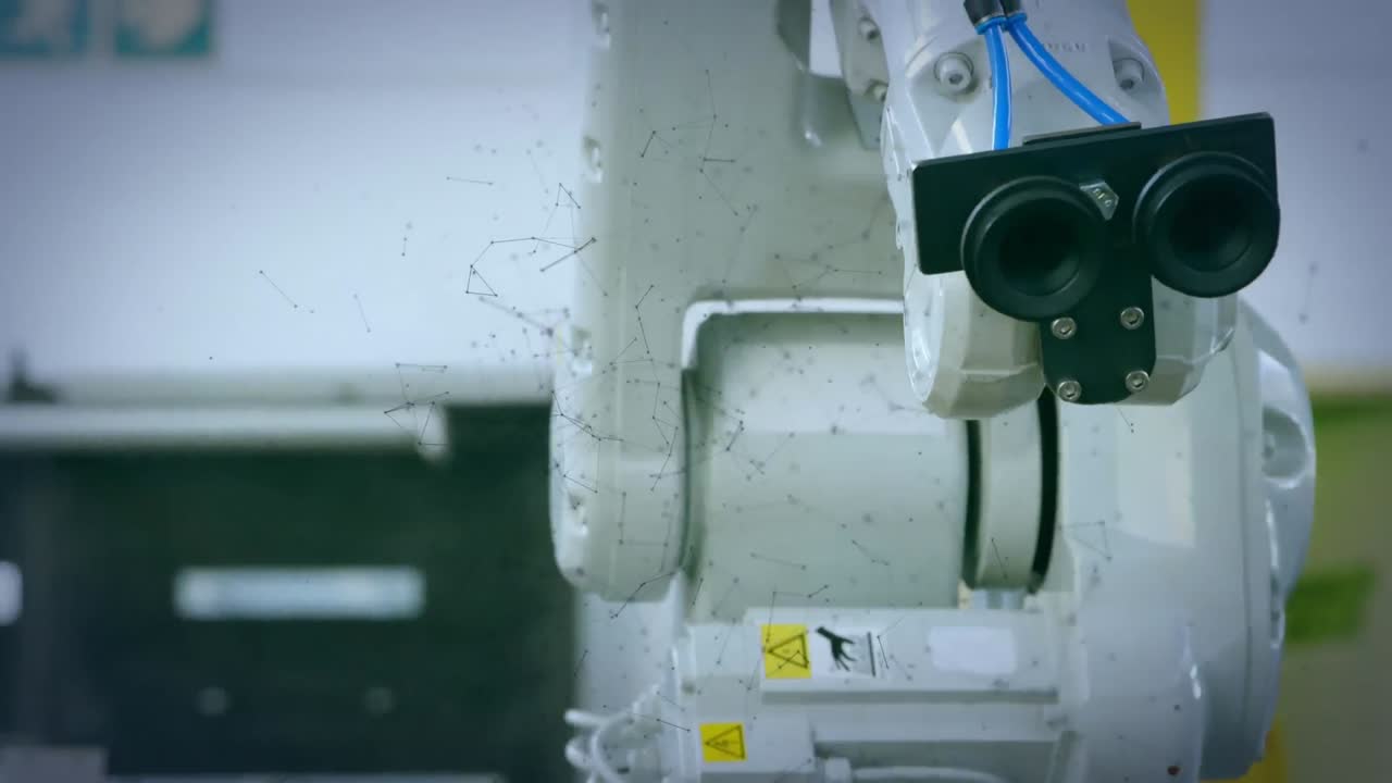 animación de la malla verde sobre el robot